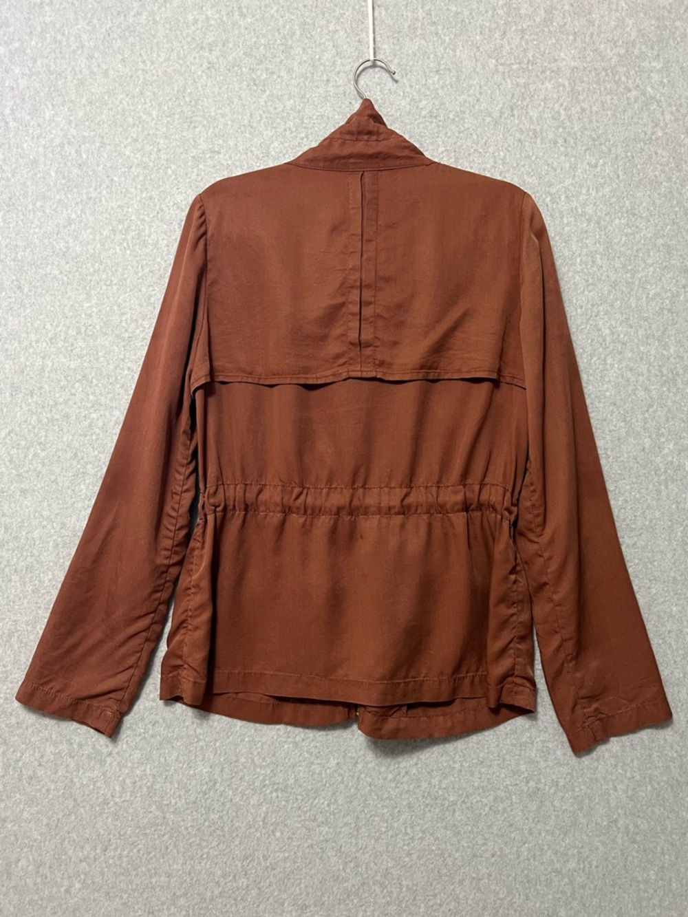 Cartonnier Anthropologie Safari Anorak Jacket Size 8 Rust Brown Tencel Utility - Picture 8 of 11